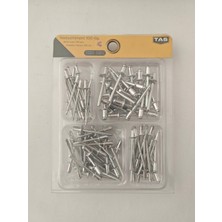 Tas Tools Pop Perçin (Kör Perçin) Seti (4.8X6MM, 4.0X6MM, 3.2X6MM ve 2.4X6MM) Toplam 100 Adet