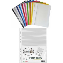 Artlantis 10 Renk Telli Dosya ve 50 Adet Poşet Dosya 1 Paket 10 Lu Telli Dosya Poşet Dosya Okul Büro Ofis