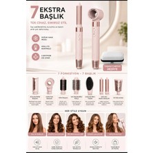 Tastech THD01 Saç Şekillendirme ve Kurutma Seti Saç Dalgalandırma 7in1 Hava Üflemeli Fön Makinesi Multi Styler Airwrap Compact Pembe