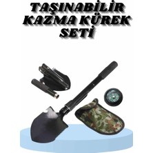 Herşey Trend Çelik Katlanır Fonksiyonel Kamp Kazma Kürek ve Kesme Aleti Seti Küçük Kazma Kürek Seti