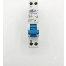 Mucize TOB3L-40F B16 A Tipi, B Eğrisi (B Curve), 1p+N (1 Faz + 1 Nötr) ve 10KA Kesme Kapasitesine Sahip Bir