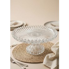 Cam Kek Pasta Standı - Ayaklı Sunum Tabağı 30 cm