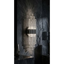 Bhbackhome Auro Medium 39 cm Modern Tasarım LED Aplik - Duvar Lambası - Gümüş - Beyaz LED