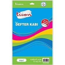 Ticon Hazır Defter Kabı Tek Kenar Yapışkan Şeffaf 10 Lu (1 Paket 10 Adet)