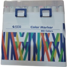 Belirtilmemiş Sta Çift Uçlu Alkol Bazlı Marker Kalem Çift Uçlu 1-7 Mm 80 Renk Sta-910380