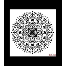 Cadence Mandala Stencil HDM109 Home Dekor Stencil 25X25 Şeffaf Tek Ebat