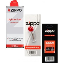Zippo Çakmak Benzin Taş Fitil Seti