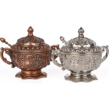 Dmt Copper Home Gaziantep Bakır Zamak Şekerlik Kase Takımı YÜK:11CM Geniş:13 Cm&(2'li Set Takımı)