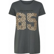 Stil Diva Leopar Desenli T-Shirt