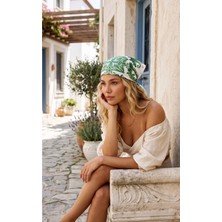 Tua İpek Zümrüt Bahçesi Desen 70*70CM Bandana/fular