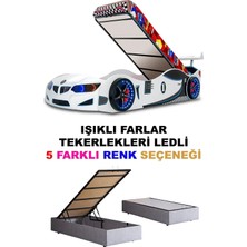 İnegöl'den Eve Gt2 - Bmw - Arabalı Yatak  - Tekerlekleri Ledli + Bazalı