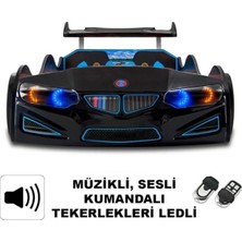 İnegöl'den Eve Bmw - Full - Arabalı Yatak Araba Karyola - M9 Serisi - Tekerleri Ledli & Kumandalı