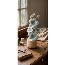 Örgü Saksı Çiçek-Ev Dekorasyon-Hediyelik Çiçek-Dekoratif Çiçek