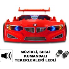 İnegöl'den Eve Bmw - Full - Arabalı Yatak Araba Karyola - M9 Serisi - Tekerleri Ledli & Kumandalı