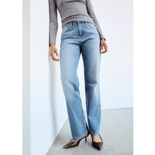 MANGO Matilda yüksek belli düz kesim jean pantolon