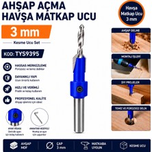 Tyson Ahşap Açma Havşa Matkap Ucu 3 mm 2'li Kesme Ucu Set Kod :TYS9395