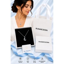 Rawezon Kutulu Çantalı Çelik Çiçek Figürlü Hilal Ay Kolye - Kadına Sevgiliye Hediye Kolyesi