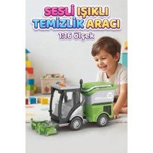 Farbu Oyuncak Şehir Temizliği Oyuncağı 1:16 Ölçekli Gerçekçi Işıklı ve Sesli Oyuncak Yol Süpürme Aracı