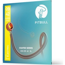 Pitbull Strings Coated Seri Elektro Gitar Teli – Uzun Ömürlü, Parlak Ton, Yüksek Dayanıklılık (09-42 Süper Light)