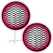 Poke 16 cm Kırmızı Neon Ledli Hoparlör Kapağı 1 Takım ( 2 Adet )