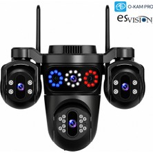 Esvision Wifi Ptz 3 Kamera 3X3MP Çakarlı Sirenli O-Kam ES-703
