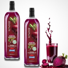 Hanzade Bitkisel Pancar Kvass Fermente Kırmızı Pancar Içeren Kür 1 Litre x 2 Adet Cam Şişe