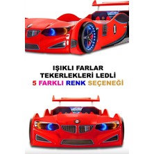 İnegöl'den Eve Gt2 - Bmw - Arabalı Yatak - Tekerlekleri Ledli - Kırmızı