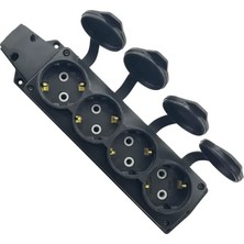 Horoz Electric Monofaze Kauçuk 4'lü Grup Priz 16A 220-250V Topraklı IP44