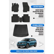 Sahler Skoda Kodiaq 2017-2024 Uyumlu 4.5d Premium Havuzlu Oto Paspas ve Liner Marka 3D Bagaj Havuzu