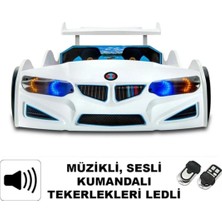 İnegöl'den Eve Bmw - Full - Arabalı Yatak Araba Karyola - M9 Serisi - Tekerleri Ledli & Kumandalı