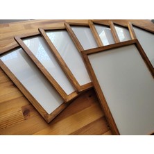 Ahşap Resim Çercevesi, Masif Çerçeve,doğal Ahsap Rengi ile Fotograf, Resim Kolajları, Duvar Galerisi Dekoru Cercevesi (Kahverengi Vernikli, 21X30 2 Adet)