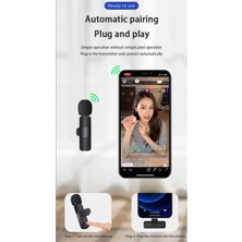 Tastech Android Uyumlu Kablosuz Tekli Yaka Mikrofonu Type C Girişli Youtube Video Canlı Yayın Için Yaka Mikrofonu