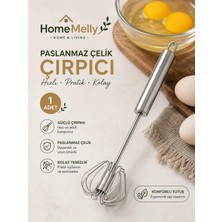 Btm Home Manuel Basmalı Çırpıcı Paslanmaz Çelik Bas Çek Mikser Yumurta Krema Karıştırıcı