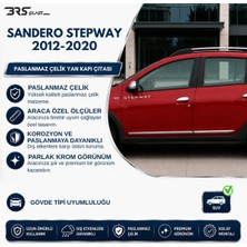 Servet Dizayn Oto Dacia Sandero Stepway Uyumlu 2012-2020 Krom Yan Kapı Çıtası 4 Parça Paslanmaz Çelik