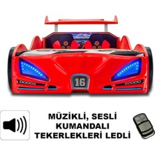 İnegöl'den Eve Bugattı - Arabalı Yatak, Araba Yatak , Full Işıklı, Kumandalı, Sesli, Tekerleri Ledli
