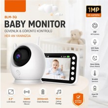 Tastech Blm-34 Mönitörlü Bebek Izleme Kamerası 4.3” Ekranlı Kablosuz Ip Bebek Kamerası - Gece Görüşü, Iki Yönlü Ses, Lullaby (8 Adet Ninni), Sıcaklık Sensörü Canlı Izleme Kamera