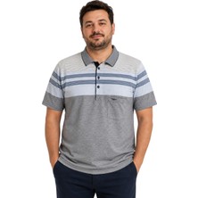 Battal Moda Melanj Beyaz Polo Yaka Kısa Kollu Wind Tişört M-L-Xl-2xl