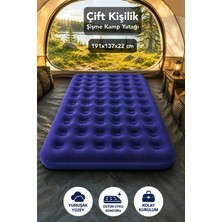 Fischer Çift Kişilik Bahçe Kamp Şişme Yatak 191X137X22 Lacivert