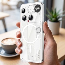 Caseonn Nothing Phone (3) Kılıf MagSafe Özellikli Sararmaz Kristal Sert Kapak Şeffaf