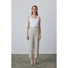 Gusto Beli Lastikli Lyocell Pantolon - Taş