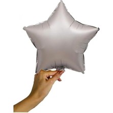 Yıldız Folyo Balon 45 cm 18 Inç (Mat Gri)