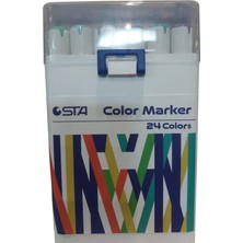 Belirtilmemiş Sta Çift Uçlu Alkol Bazlı Marker Kalem Çift Uçlu 1-7 Mm 24 Renk Sta-910324