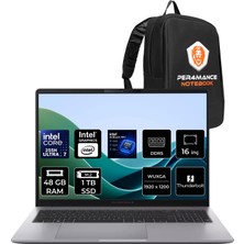 Asus Expertbook P3 G1 Core Ultra 7 255H 48GB Ram 1tb SSD 16" Fhd+ Freedos P3606U716512G1DP328 Notebook + Per4 Çanta