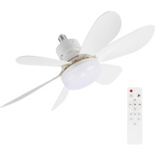 LED Işıklı Tavan Vantilatörü, 3 Renk Işık Modu ve 3 Kademe Hız Ayarı, Ayarlanabilir Parlaklık, Uzaktan Kumandalı, Zamanlayıcılı Kapanma, 52 cm Genişlik, Ev Ofis Bahçe Balkon Için Tavan Vantilatörü