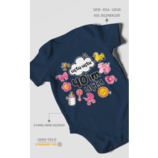 Morivo Kids Uçtu Uçtu 40\'ım Uçtu Kısa Kollu Bebek Body %100 Pamuk