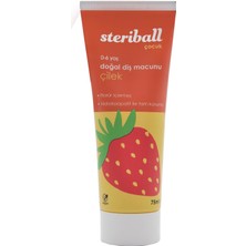 Steriball Doğal Diş Macunu Florürsüz 75 ml - Çilek Florür Içermez, Hidroksiapatit ile Tam Koruma, Vegan