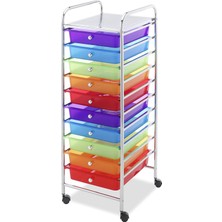 Whitmor 10 Çekmece - Rulo El Işi Düzenleyici Sepet - Krom 15,25X13,50X35,25