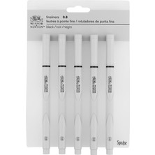 Winsor & Newton 0290082 Keçeli Kalem Seti, 5 Pigment Liner Hassas Çizgiler ve Çıkışlar Için, Yüksek Kalite, Pigment Mürekkep, Suya Dayanıklı, Işığa Dayanıklı Keten Genişliği, 0,8 mm