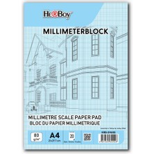 Belirtilmemiş Herboy Milimetrik Defter A4 20 Yaprak Mavi Blok 80 Gr