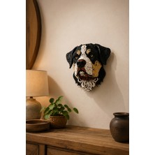 My Craft 3D Dekoratif Köpek Başı Duvar Süsü Modern Tasarım Ev Ofis Salon Dekoru Hayvan Figürlü Hediyelik Biblo